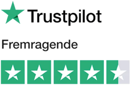 Trustpilot score 4.5 stjerner